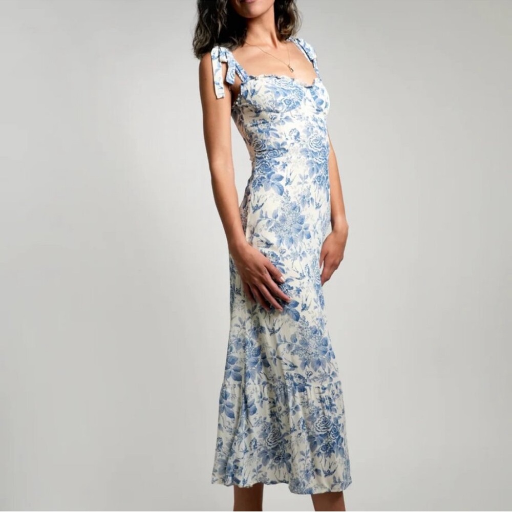 Reformation Blue Floral Dress